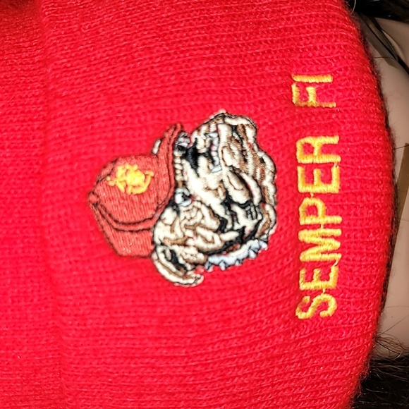 Marine Core. Semper Fi. "Always faithful". Beanie. Like-new. Championship Red. - Picture 2 of 9